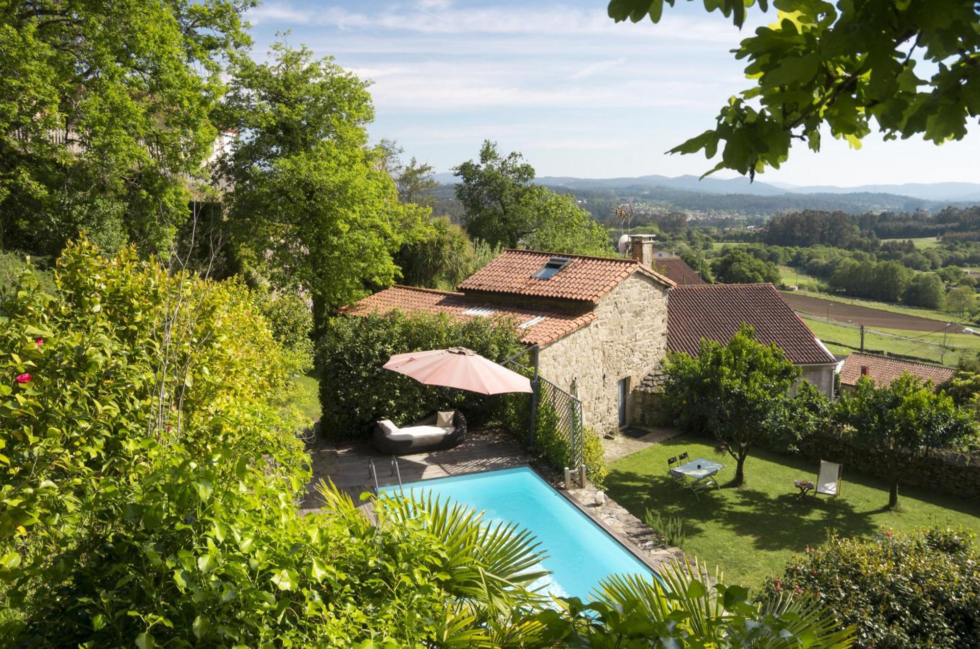 Gasthaus Casa De Afora Casa Con Piscina Y Jacuzzi Privados Santiago de Compostela Exterior foto